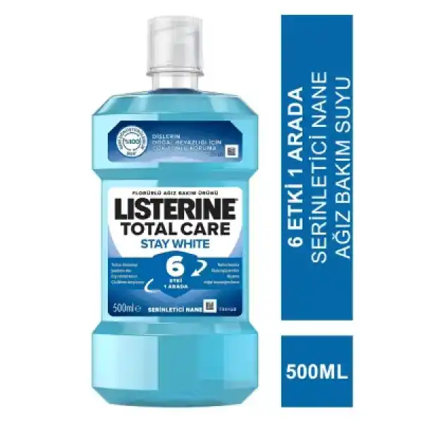 Listerine Total Care Stay White Ağız Gargarası 500 ml - Serinletici Nane