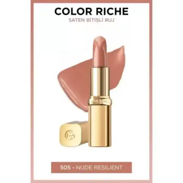 Loreal Paris Color Riche Saten Bitişli Ruj - 505 Nude Resilient