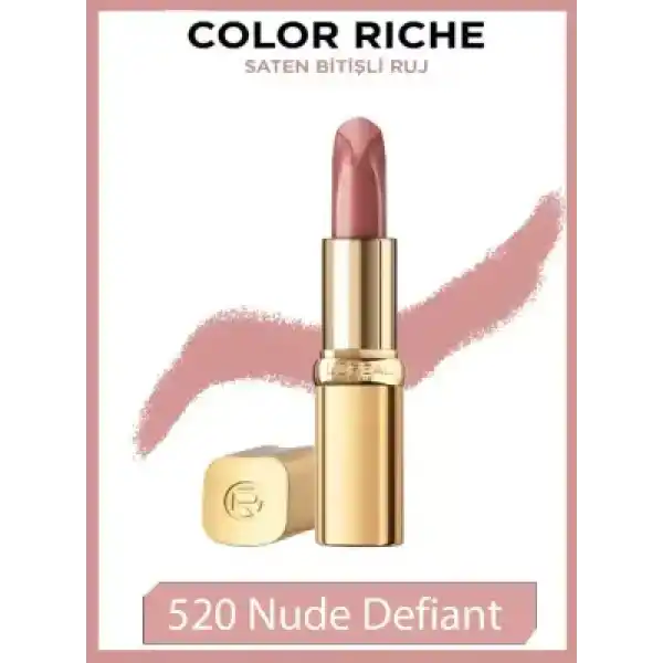 Loreal Paris Color Riche Saten Bitişli Ruj - 520 Nude Defiant