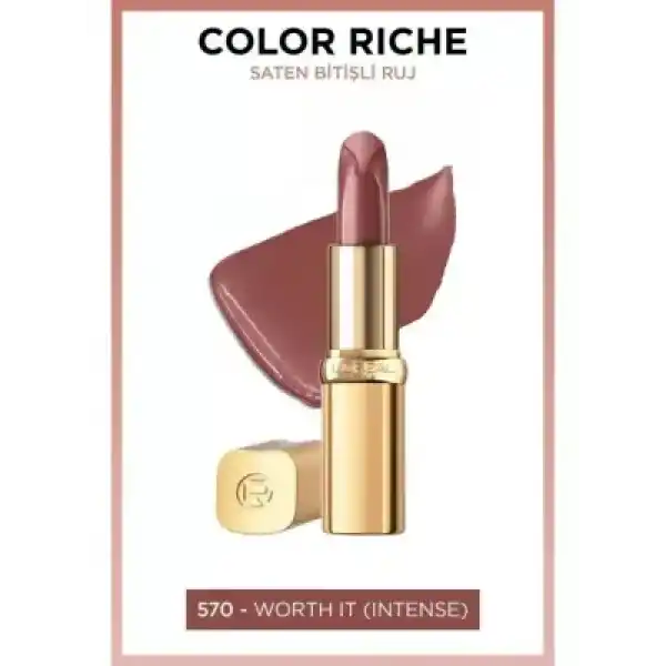 Loreal Paris Color Riche Saten Bitişli Ruj - 570 Worth It -Intense-