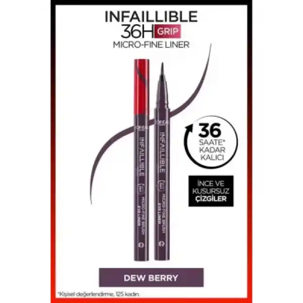Loreal Paris Infaillible 36H Grip Micro Fine Eyeliner 04 DEW BERRY -Mor-