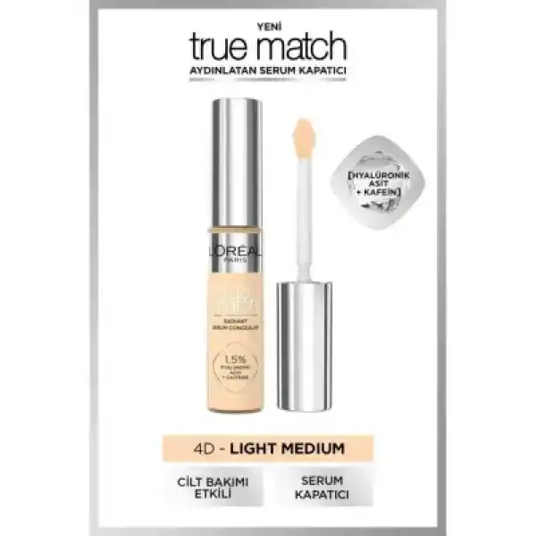 Loreal Paris True Match Aydınlatan Serum Kapatıcı - 4D Light Medium