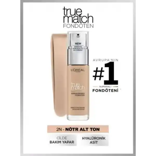 Loreal Paris True Match Bakım Yapan Fondöten - 2N Neutral Undertone 30ml