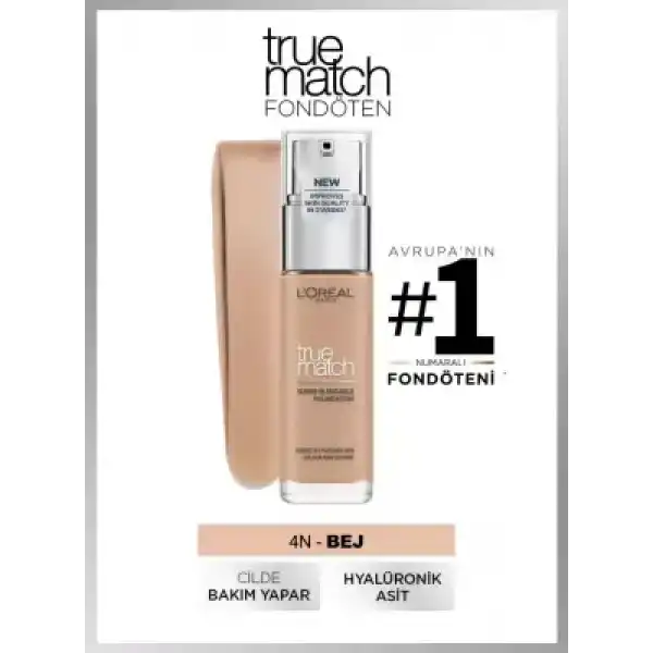 Loreal Paris True Match Bakım Yapan Fondöten - 4N Beige 30ml