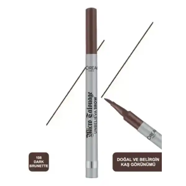 Loreal Paris Unbelieva Brow Micro Tatouage Kaş Kalemi 108 Dark Brunette