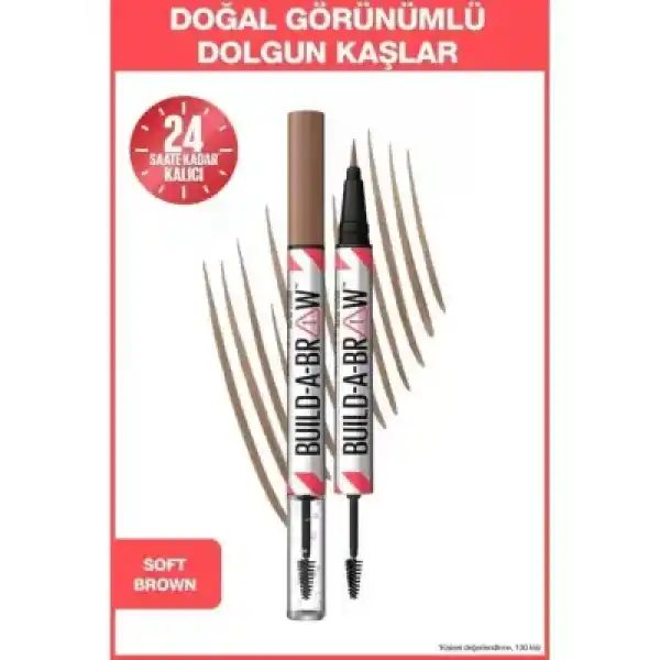 Maybelline New York Build a Brow 2in1 Kaş Kalemi ve Jeli Soft Brown - 255