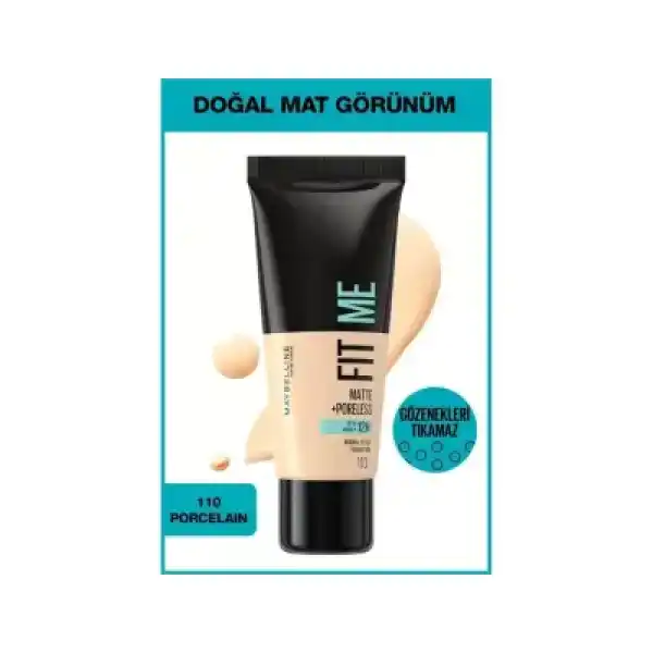 Maybelline New York Fit Me Matte+Poreless Fondöten - 110 Porcelain 30 ml
