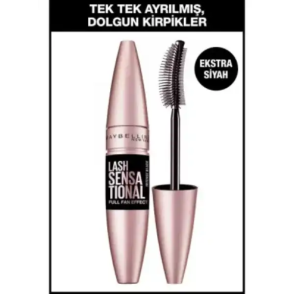 Maybelline New York Lash Sensational Yelpaze Etkili Siyah Maskara 9,5 ml