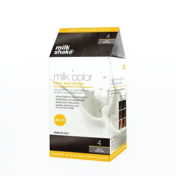 Milk Shake Milk Color Eko Kit Saç Boyası Orta Kestane -4 (KÖPÜKSÜZ)