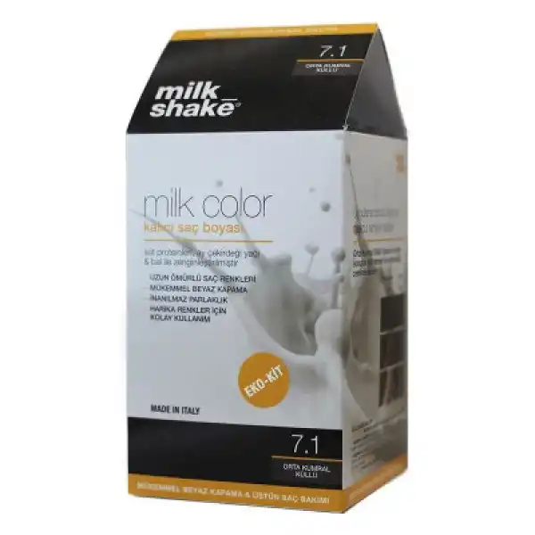 Milk Shake Milk Color Eko Kit Saç Boyası Orta Kumral Küllü - 7.1 (KÖPÜKSÜZ)