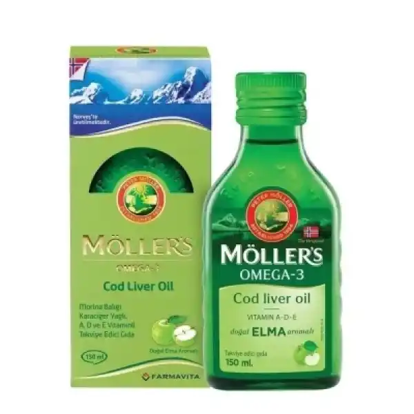 Möllers Omega-3 - Balık Yağı Sıvı Formu 150 ml - Elmalı