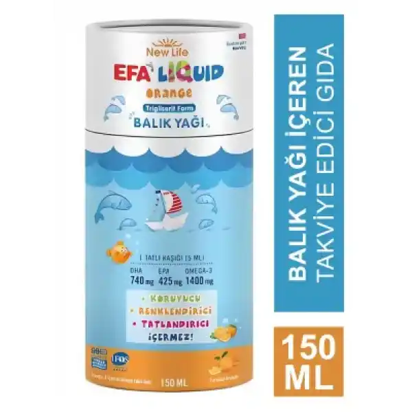 New Life EFA Liquid Orange  Balık Yağı 150ml