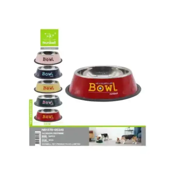 Nunbell Çelik Mama Kabi Renkli 34Cm