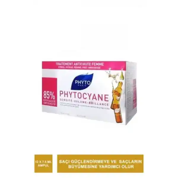 Phyto Phytocyane Kadınlar İçin Tepkisel Saç Dökülmesi Karşıtı Bakım 12 Ampul x 5 ml