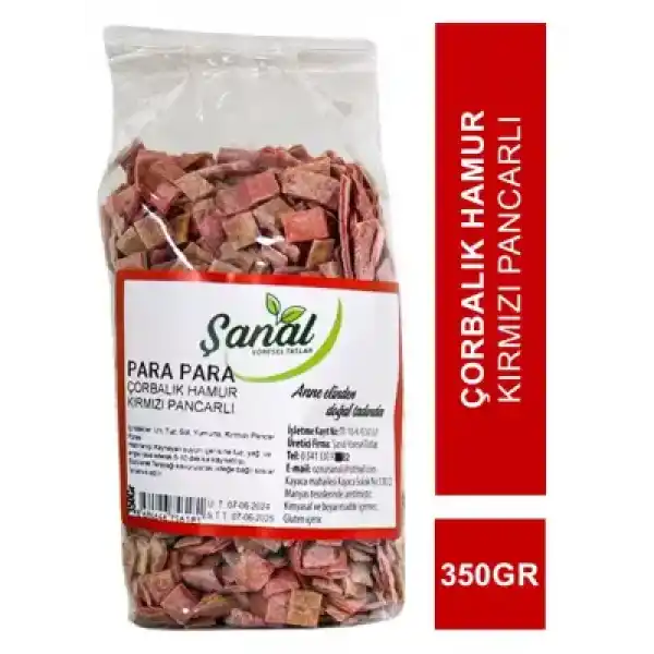 Şanal Para Para Çorbalık Hamur Kırmızı Pancarlı 350gr