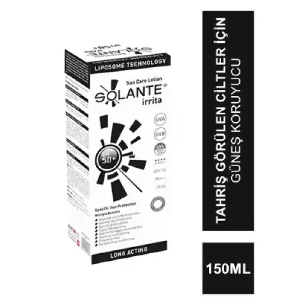 Solante İrrita Lotion Spf 50+ 150 ml  İrriyasyonlu Uygulamalarda Güneş Losyonu