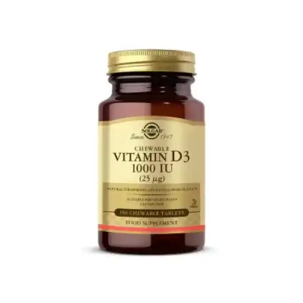 Solgar Chewable Vitamin D3 1000 IU 100 Çiğnenebilir Tablet