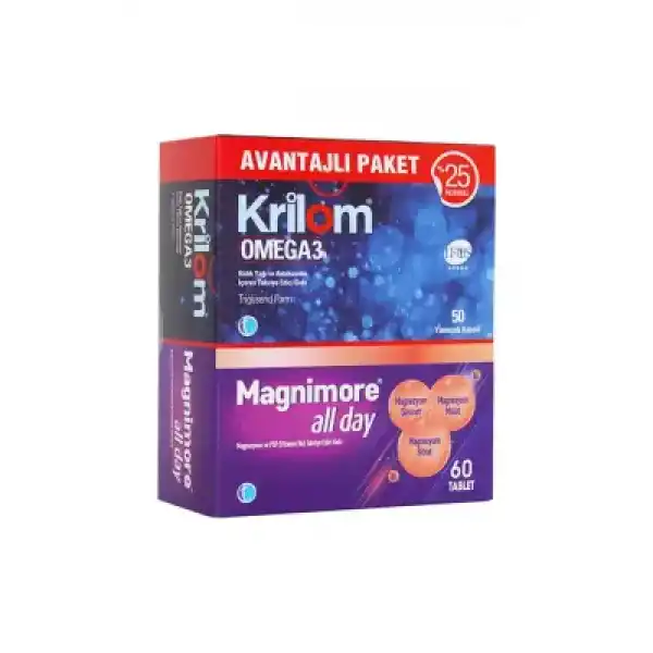Tab İlaç Krilom Omega 3 50 Kapsül + Magnimore All Day 60 Tablet | Avantajlı Paket