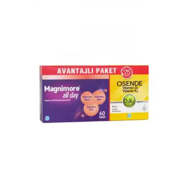 Tab İlaç Magnimore All Day 60 Tablet + Osende D3K2 20 ml Damla | Avantajlı Paket