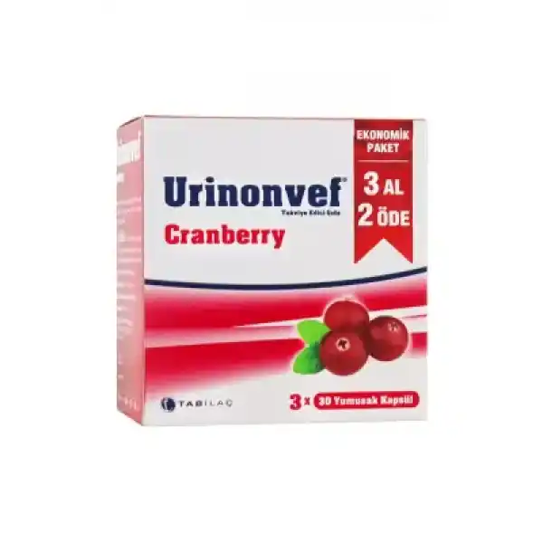 Tab İlaç Urinonvef Cranberry 3x30 Kapsül | 3AL2ÖDE