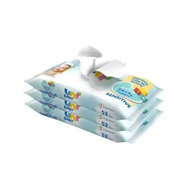 Uni Baby Aktif 24+ Ay Islak Mendil 52 Yaprak - 3 Adet