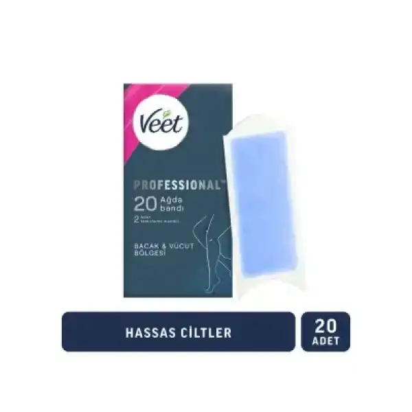 Veet Professional Sir Ağda Bandı Hassas Ciltler İçin - Bacak & Vücut - 20 Adet