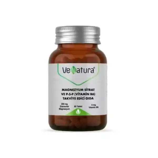 VeNatura Magnezyum Sitrat - P5P - Vitamin B6 - - Takviye Edici Gıda 60 Tablet
