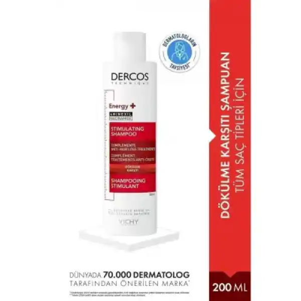 Vichy Dercos Energy+ Saç Dökülmesine Karşı Güçlendirici & Hacim Veren Şampuan 200 ml