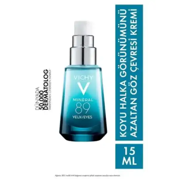Vichy Mineral 89 Göz Kremi Hyalüronik Asit ve Saf Kafein ile Göz Çevresi Bakımı 15 ml