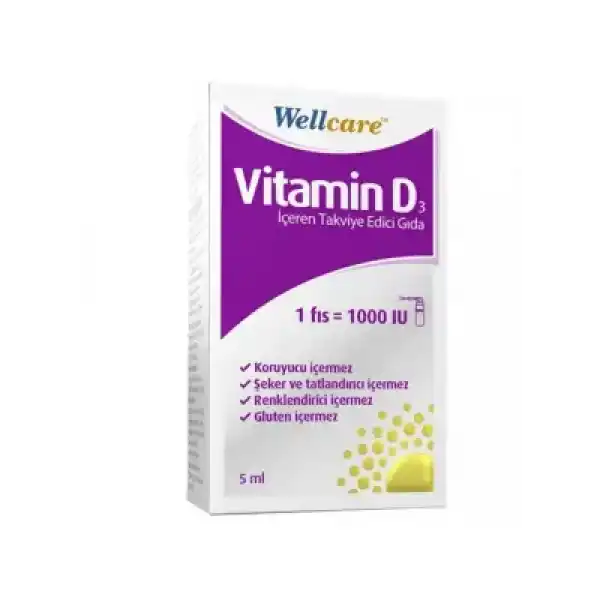 Wellcare Vitamin D3 1000 IU 5 ml