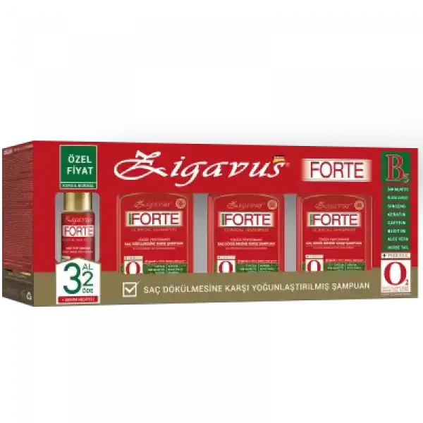 Zigavus Forte Saç Dökülmesine Karşı Şampuan - Kuru Ve Normal Saçlar - 300 ml 3 Al 2 Öde