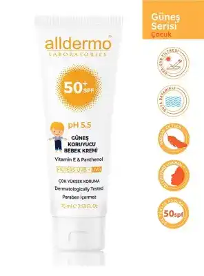 Alldermo Güneş Koruyucu Bebek Kremi SPF 50+ 75 ml