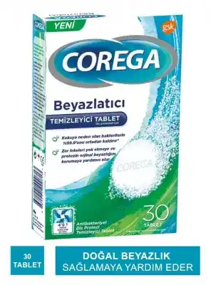 Corega Diş Protezi Beyazlatıcı Temizleyici 30 Tablet
