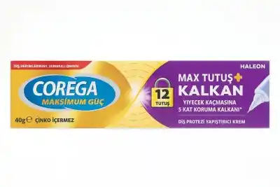 Corega Maximum Tutuş + Kalkan Diş Protezi Yapıştırıcı Krem 40 gr