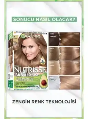 Garnier Nutrisse Yoğun Besleyici Kalıcı Krem Saç Boyası 7 Kumral