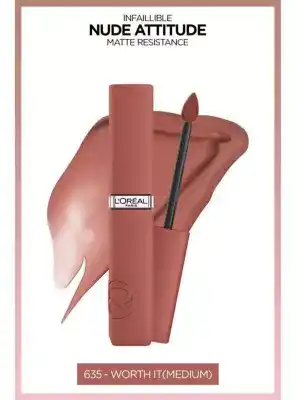 Loreal Paris Infaillible Matte Resistance Likit Mat Ruj - 635 Worth It -Medium-
