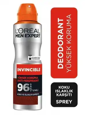 Loreal Paris Men Expert İnvincible 96 Saat Sprey Deodorant - Koku ve Islaklık -  150 ml