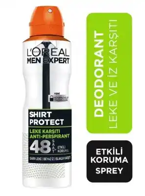 Loreal Paris Men Expert Shirt Protect Sprey Deodorant - Leke Karşıtı - 150 ml