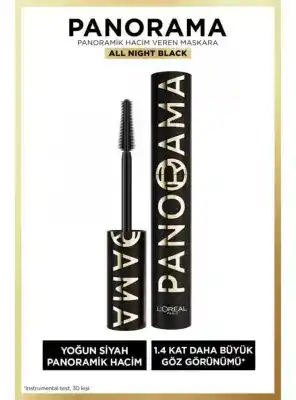 Loreal Paris Panorama Hacim Veren Maskara All Night Black - Siyah