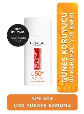 Loreal Paris Revitalift SPF 50+ Yüz Güneş Kremi - Fluid Krem -  50ml