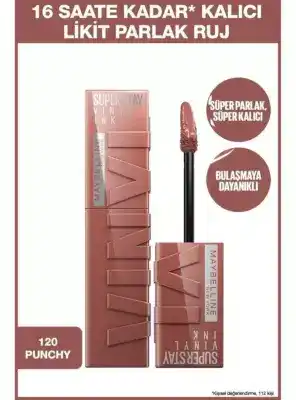 Maybelline New York Super Stay Vinyl Ink Uzun Süre Kalıcı Likit Parlak Ruj - 120
