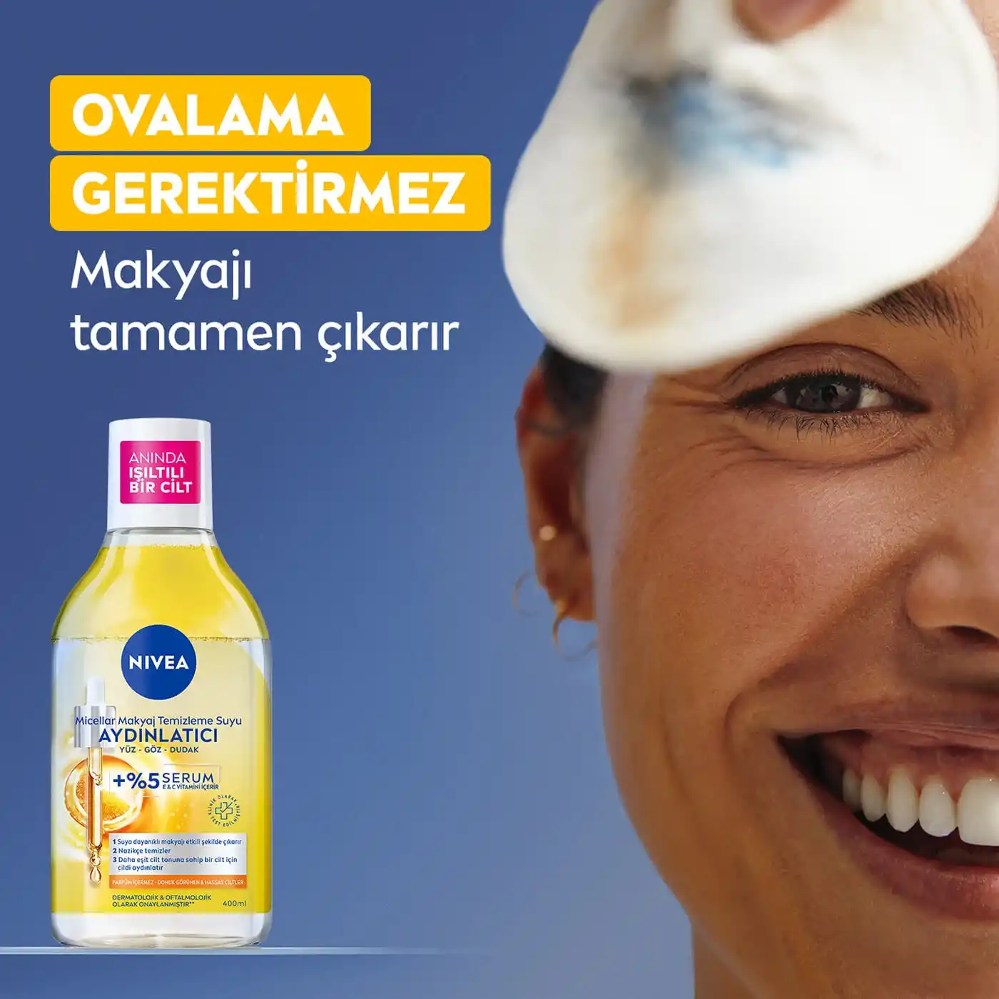 Nivea Aydınlatıcı Micellar Makyaj Temizleme Suyu Serum İçerikli Donuk ve Hassas Cilt Tipleri 400 ml