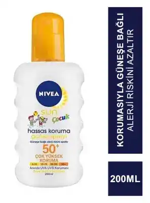 Nivea Sun Çocuk SPF 50+ 200 ml Hassas Koruma Güneş Spreyi