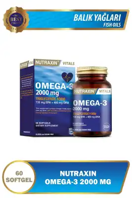 Nutraxin Omega 3 Balık Yağı 2000 mg 60 SoftGel