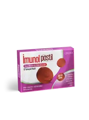 Ocean İmunol Kara Mürver & Çilek Aromalı Pastil 12 Adet