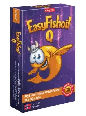 OUTLET - EasyFishoil Q Omega&Kolin Kids 30 Çiğnenebilir Jel Tablet