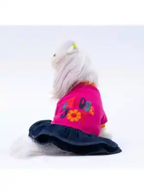 Paw Star 24316 Pembe Santa Rosa Elbise