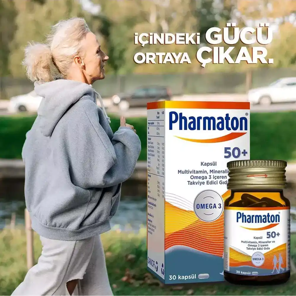 Pharmaton 50 Plus 30 Kapsül 2’li Paket – Omega 3, Multivitamin ve Mineraller