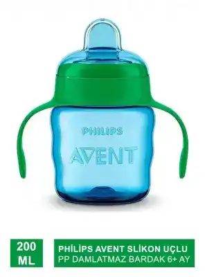 Philips Avent Slikon Uçlu PP Damlatmaz Bardak 6+ Ay 200 ml - Erkek - SCF551-05 -