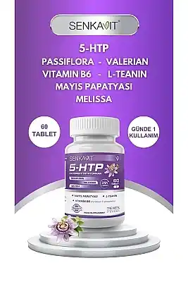 Senkavit 5 HTP, Valeriana, Melisa, L-Teanin ve Vitamin B6 içeren 60 Lı Tablet